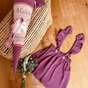 Schultüte Ballerina Mädchen rosa mit Namen, personalisiert, Schulstart, Schulkind, passend zum Schulranzen und Outfit Rock Tshirt Geschenk
