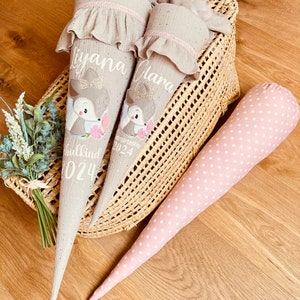 Schultüte Rehkitz, Schultüte mädchen, Schulkind Geschenk, Schultüte Kissen, Rock, Tshirt, Geschwistertüte, Kita, Geschenk Einschulung, beige