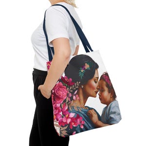 Tote Bag mit Blumenmuster, schöne Handtasche für Mütter, für den täglichen Gebrauch, Geschenk für Muttertag, zur Babyparty unverzichtbar