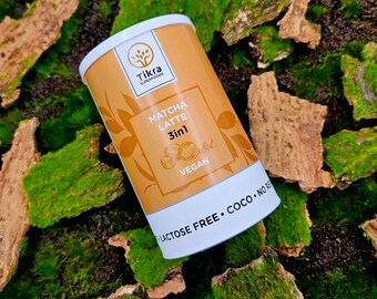 Matcha latte 3 en 1 sin lactosa con té verde vegetal