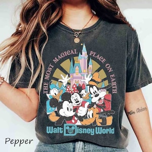 Happiest Place on Earth Comfort Colors Shirt, Disney Castle Shirt, Vintage Disney Shirt, Mickey And Friends Shirt, Disneyland Family Shirt