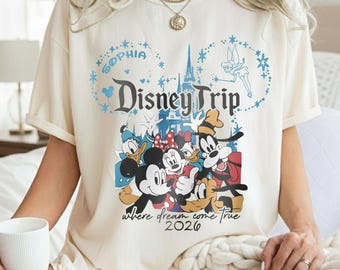 Camiseta personalizada de viaje a Disney 2026, camiseta de Disneyworld 2026, camisetas de Disneyland 2026, vacaciones familiares en Disneyworld, camiseta familiar a juego de Disneyland