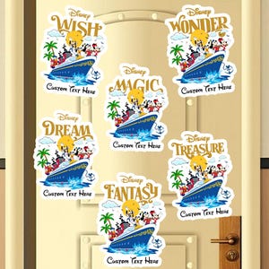 Gepersonaliseerde Disney Cruise Deurmagneet, Disney Wonder Fantasy Magic Wish Treasure Dream, Disney Cruise Cabin Deurmagneet Visverlenger