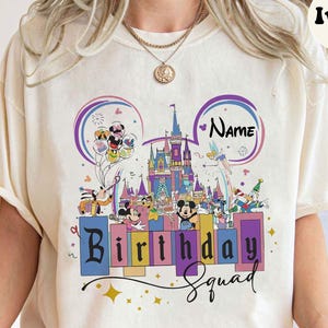 Personalized Disney Mickey and Friends Birthday Squad Comfort Colors Shirt, Mickey Minnie Birthday Shirt, Disneyland Birthday Squad T Shirt