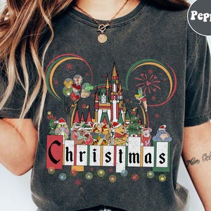 Winnie The Pooh Christmas Comfort Colors Shirt, Pooh and Friends Christmas Shirt, Pooh Bear Christmas T Shirt, Disney Christmas Tee