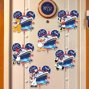 Imán personalizado de crucero clásico de Disney, imán para puerta de crucero Disney de DCL, imán para puerta personalizado, imán de tripulación de Mickey y Minnie