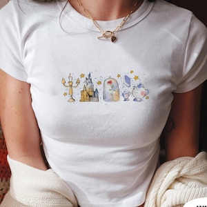 Retro Disney Princess Belle Fall Baby Tee, Beauty And The Beast Characters T-shirt, Belle Disney World Baby Tee, Disney Family Trip