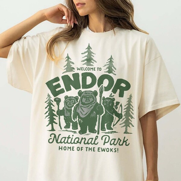 Chemise rétro Disney Star Wars Endor Park Ewoks, t-shirt Star Wars Day, chemise familiale Galaxy's Edge Hollywood Studios, chemise Star Wars