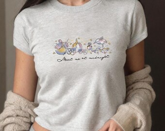 Meet Me at Midnight  Baby Tee, Cinderella Shirt, Watercolor Cinderella Castle Tee, Disney Princess shirt, Disneyland Trip 2025