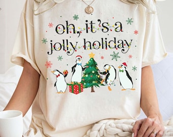 Mary Poppins Christmas Comfort Colors Shirt, Oh It's A Jolly Holiday Shirt, Disney Family Disney Shirts, Disneyland Christmas Shirt