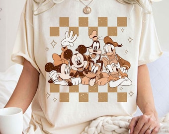Disney Mickey & Co Est. 1928 Comfort Color Shirt, Mickey And Friends Matching Shirt, Checkered Mickey T Shirt, Disney Family Matching Tee