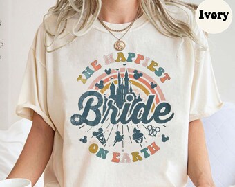 Happiest Bride on Earth Shirt, Disney bachelorette shirts, Disney bride to be shirt, Disney bride crew shirt, Disney Bridal Party Shirt