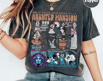 Retro Vintage Mickey and Friends Haunted Mansion Disney Halloween Shirt, Disney Halloween Haunted Mansion Shirt, Disneyland Halloween Tee