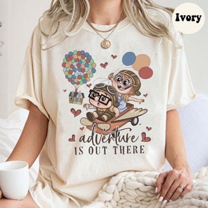 Adventure is Out There Comfort Colors Shirt, Up Balloon Shirt, Carl And Ellie Shirt, His Carl Her Ellie Shirt, Disney Up Characters T-shirt