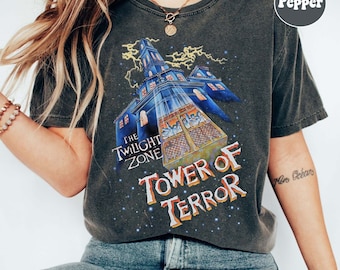 Retro vintage retro Tower of Terror shirt, Disney Rides shirt, Hollywood Studios shirt, Twilight Zone shirt, Disney vakantie shirt