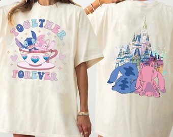 Stitch Shirt, doppelseitiges Lilo und Stitch Comfort Colors Shirt, Magic Kingdom Paar Shirts, Paare Shirts Disneyland, passendes Disney Tee