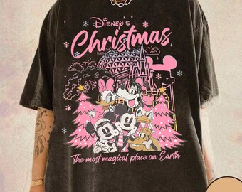 Mickey & friends Disney Christmas Shirt, Pinkes Weihnachtst-shirt, Mickey's Merry Christmas Shirt, Disney Christmas Party Shirt