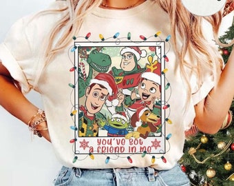 You've Got A Friend In Me Christmas comfort kleuren shirt, Merry Christmas Toy Story shirt, Xmas Toy Story vrienden T-shirt, Disneyland Xmas