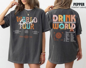 Epcot Drink Around The World Tour Comfort Colors Shirt, Mickey And Friends Shirt, Epcot Center 1982 Shirt, Disney Epcot Shirt