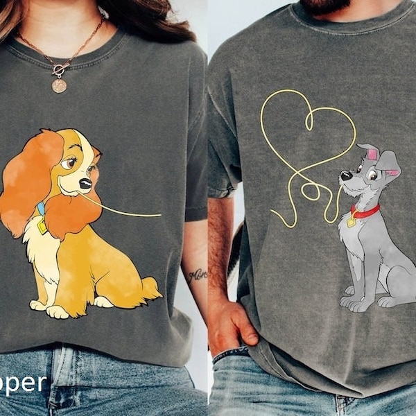 Lady And The Tramp Comfort Colors Shirt, Magic Kingdom Couple Shirts, Couples Shirts Disneyland, Stitch Shirt, Matching Disney Tee