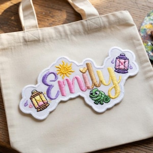 Personalized Name Patches, Tangled Rapunzel Patch, Disneyland Embroidery, Cute Name Embroidery