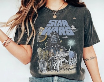Retro Disney Star Wars Comfort Colosr Shirt, Vintage Star Wars Shirt, Star Wars A New Hope Faded, Galaxy's Edge, May The Force be With You