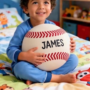 Personalized Stuffed Baseball Pillows, Custom Name Pillow, Fun Creative Sports Cushion, Unique Gift for Kids