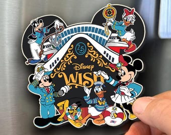 Imán personalizado de Disney Cruise Line, viaje en crucero de Mickey y sus amigos, imán de cabina con número de puerta de camarote, imán de crucero de Disney