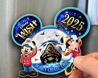 Imán personalizado de Disney Wish Dream Magic, imán de crucero de Disney, imán de Mickey y sus amigos, decoración para puerta de camarote