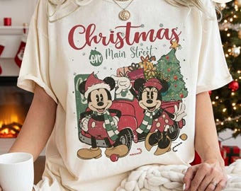 Comfort Colors Christmas Shirt Mickey, Mickey Santa Christmas Shirt, Mickey's Very Merry Christmas Party Shirts, Christmas Main Street Shirt