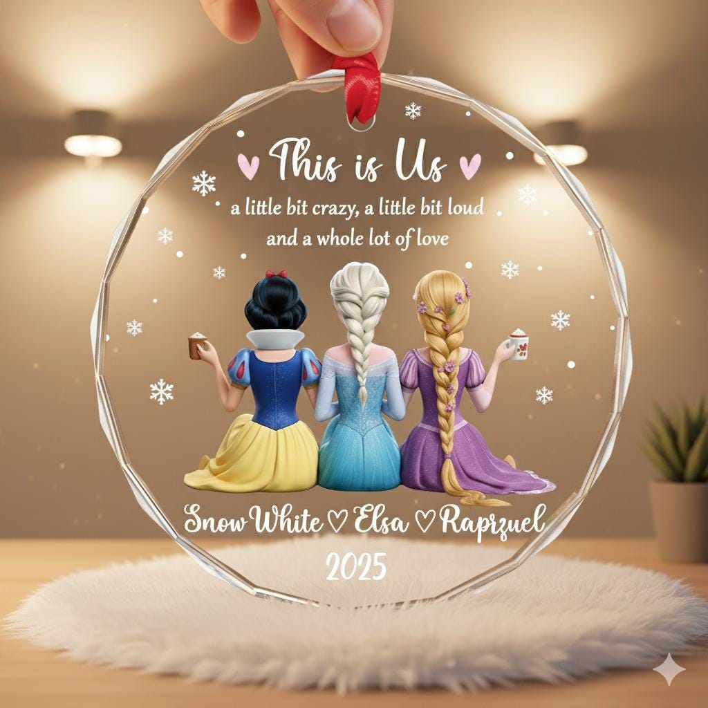 Personalized Disney Princess Best Friend Glass Ornament, This is Us ...