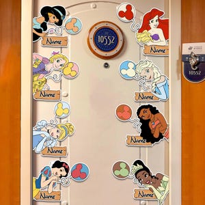 Imán personalizado de globo de Disney, imán de princesa Disney, imán para puerta de crucero, imán para viaje en crucero de Disney, imán para puerta de camarote de crucero de Disney