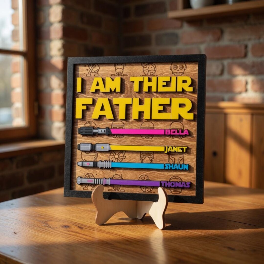 Personalized Father’s Day Sign, Dad Wood Sign With Kids Names, I Am ...