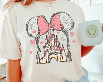 Camiseta del Castillo de Minnie Mouse de Disney, Camiseta del Reino Mágico, Camiseta de Viaje de Chica Disney, Camiseta Vintage Disney, Camiseta de Disneyland, Reino Mágico