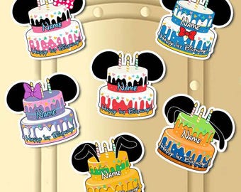 Disney Inspired Birthday Cake Cruise Door Magnet, Birthday Decor Magnet, Disneyland Birthday, Disney Family Cruise Stateroom Door