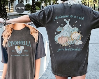 Camisa de colores cómodos de la Princesa Cenicienta, Camisa de Cenicienta de Disney, Camisa de Cenicienta para mujer, Camisa de Princesa de Walt Disneyworld, Camisa de viaje para niña