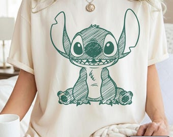 Camiseta Disney Stitch Comfort Colors, Camiseta para amantes de los perros, Camiseta Stitch Lilo, Stitch Ohana, Stitch Disneyland, Conjunto navideño familiar de Stitch