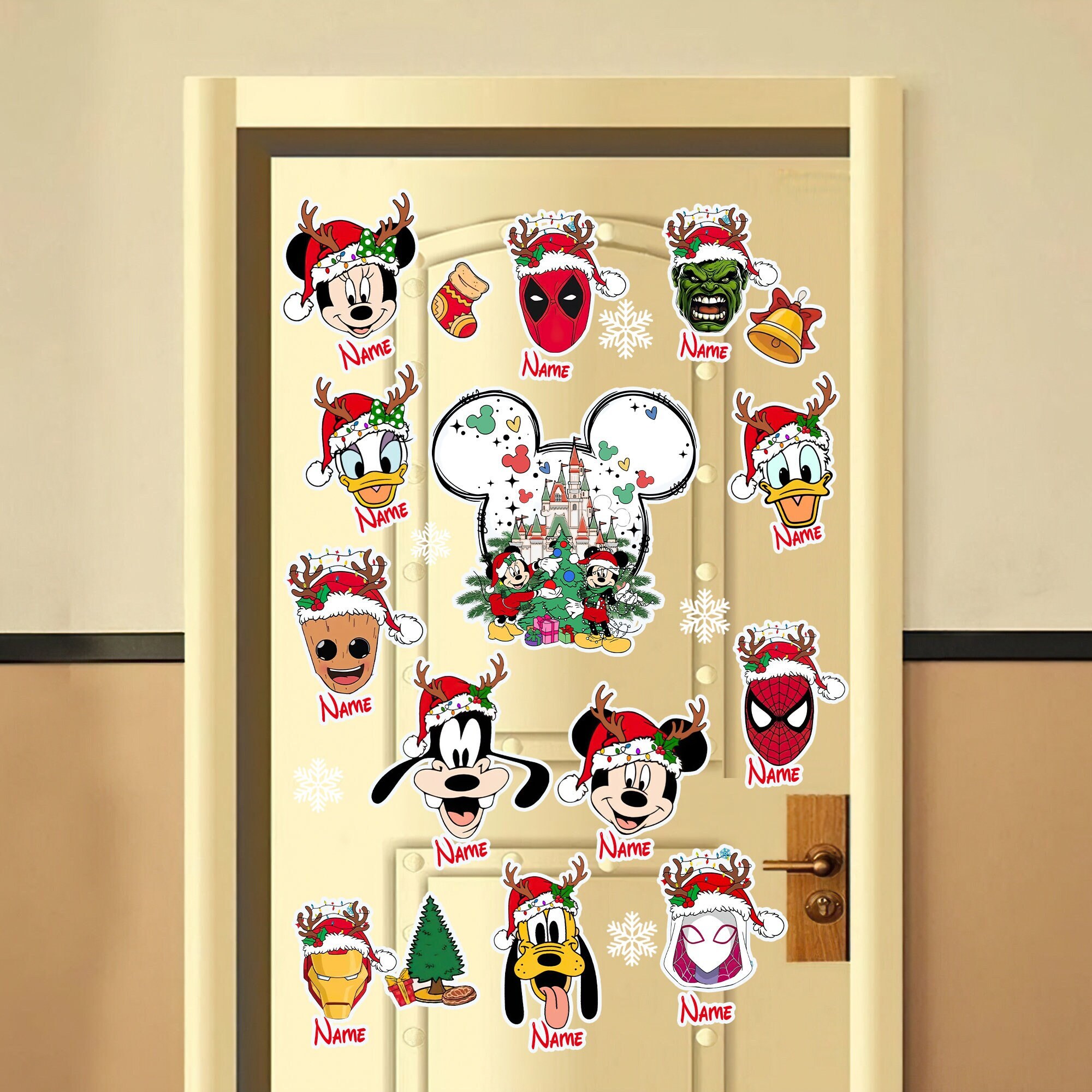 Custom Mickey and Friends Cruise Magnet, Marvel Cruise Magnet, Disney Christmas Very Merrytime Cruise 2024 Magnet for Stateroom Door