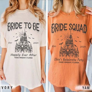 Retro Disney Halloween Bachelorette Party Shirt, Bride To Be Shirt, Bride Squad, Halloween Disney Castle Shirt, Disney Team Bride Shirt