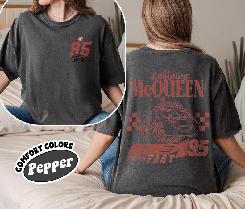 Lightning McQueen Cars Shirt, Disney Cars Shirt, Pixar Cars Shirt, Disney Cars Land Tee, Lightning McQueen Shirt, Piston Cup shirt Pepper (Comfort)