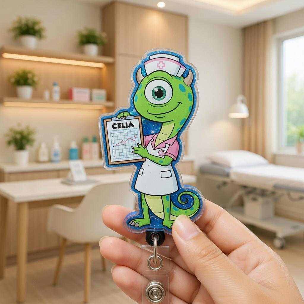 Mike Wazowski Badge Holder, Monster Inc Badge Reel, Nurse Id Badge Reel ...