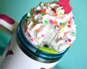 Dark pink Sprinkles Glitter Whipped Stanley Topper