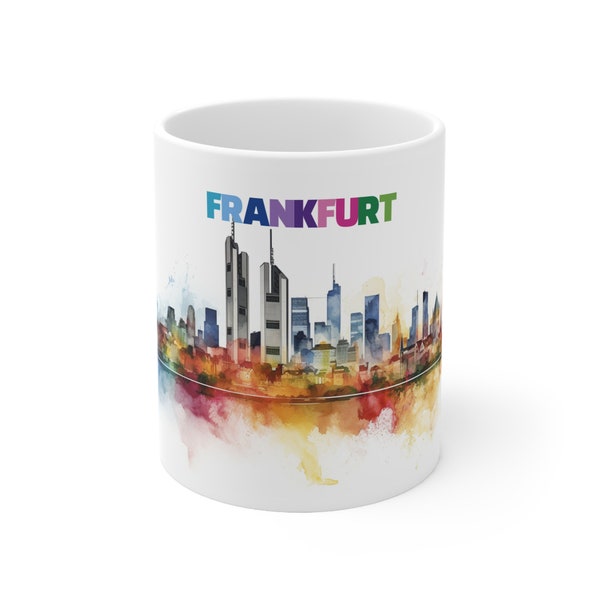 Frankfurt Skyline Mug, Germany, Travel Gift, Cityscape, Watercolor Skyline, Coffee cup, Skyline ,Frankfurt Skyline, Travel mug, Souvenir