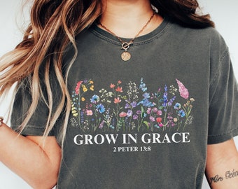 Comfort Colors Christian Tshirt Bible Verse T-Shirt Boho Christian Shirt Retro Faith Shirt Trendy Christians T Shirt Jesus Religious Tee