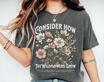 Boho Christian Comfort Colors Shirt Vintage Floral Bible Verse Tshirt Retro Christian Shirt Christian gifts for Women Religious Jesus Tee