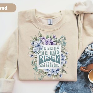 Christian Easter Sweatshirt, Christian Shirt for Easter, Easter Shirts for Women, Easter Gift, Happy Easter Sweater, Easter Crewneck