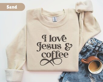 Christian Sweatshirt Jesus Apparel Christianity Gift Bible Verse Shirt Christian gift for Women Sweatshirt Book lover Shirt Coffee Lover Tee