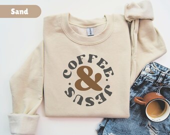 Christian Sweatshirt Jesus Apparel Christianity Gift Bible Verse Shirt Christian gift for Women Book lover Shirt Coffee Lover Tee