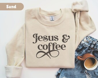 Christian Sweatshirt Jesus Apparel Christianity Gift Bible Verse Shirt Christian gift for Women Sweatshirt Book lover Shirt Coffee Lover Tee
