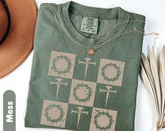 Christian Easter Shirt, Checkered Tshirt, Christian Shirt for Easter, Easter Shirts for Women, Easter Gift, Jesus T-shirt, Happy Easter Tee